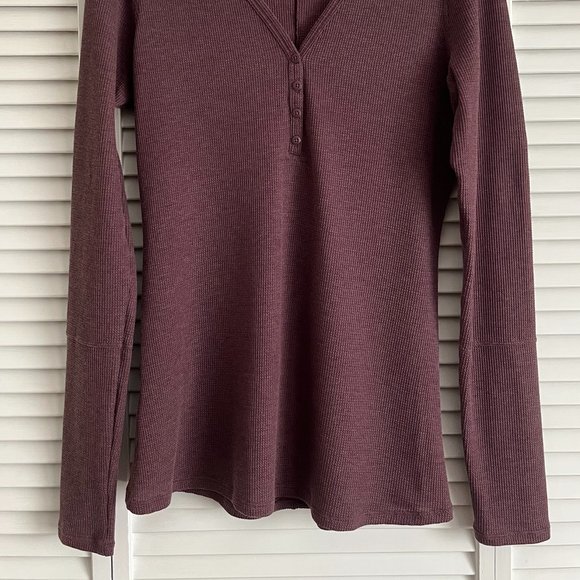 Lululemon Close Call Henley Long Sleeve Heathered Plum fits women’s large rare - Picture 4 of 8